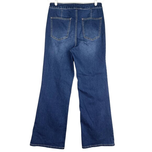 We The Free Women's Wide-Leg Stretch Blue Denim Jeans Size 31 High Rise NWOT - Picture 2 of 10